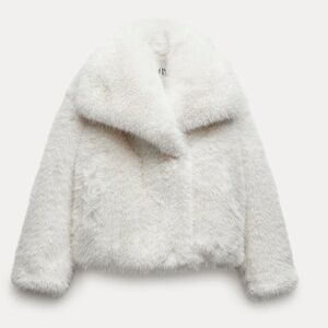 🐑🐻‍❄️🧸 ZW collection Zara Women's Short Faux Fur Coat Teddy Jacket